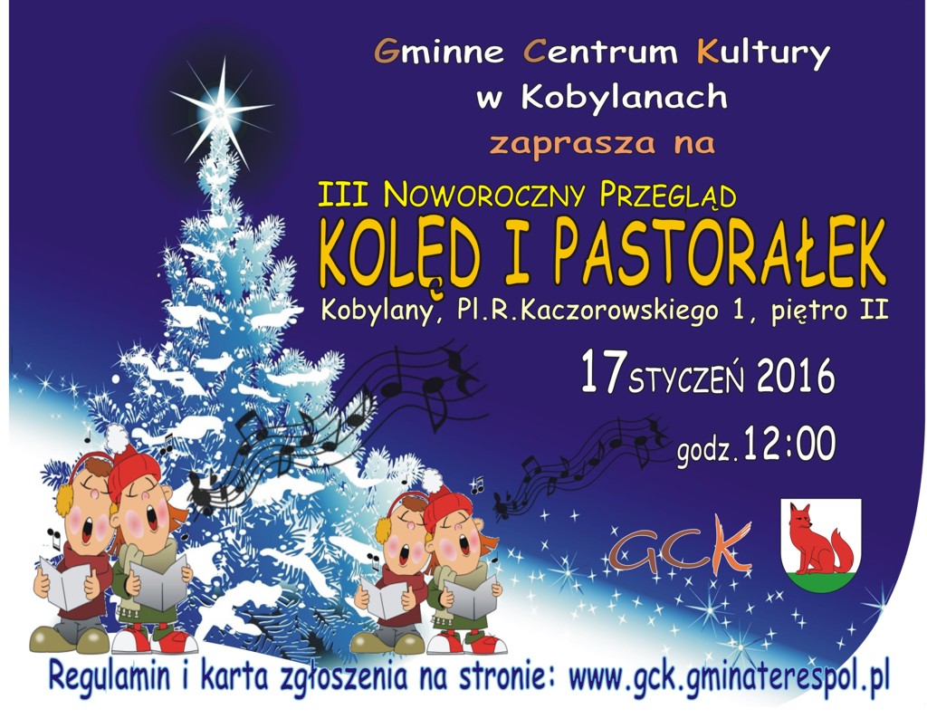 Plakat III Noworocznego Przeglądu Kolęd i Pastorałek 17.01.2016